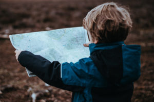 kid with map
