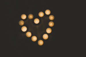 candles in shape of a heart