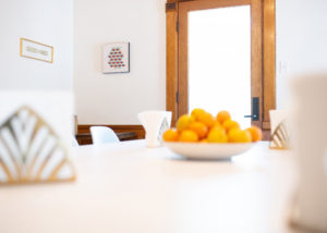 Oranges on table