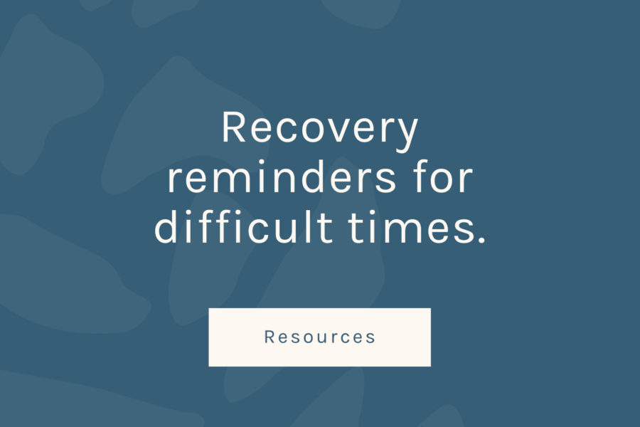 Recovery reminders for difficult times title page